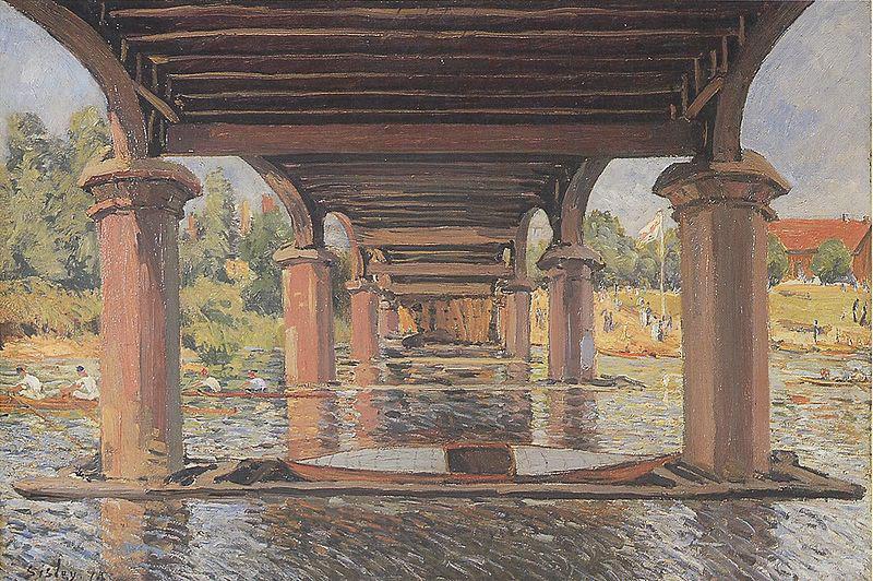 Alfred Sisley Under the Bridge at Hampton Court, France oil painting art